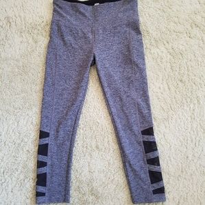 Mesh Cut Out Heathered Gray Yoga Pants